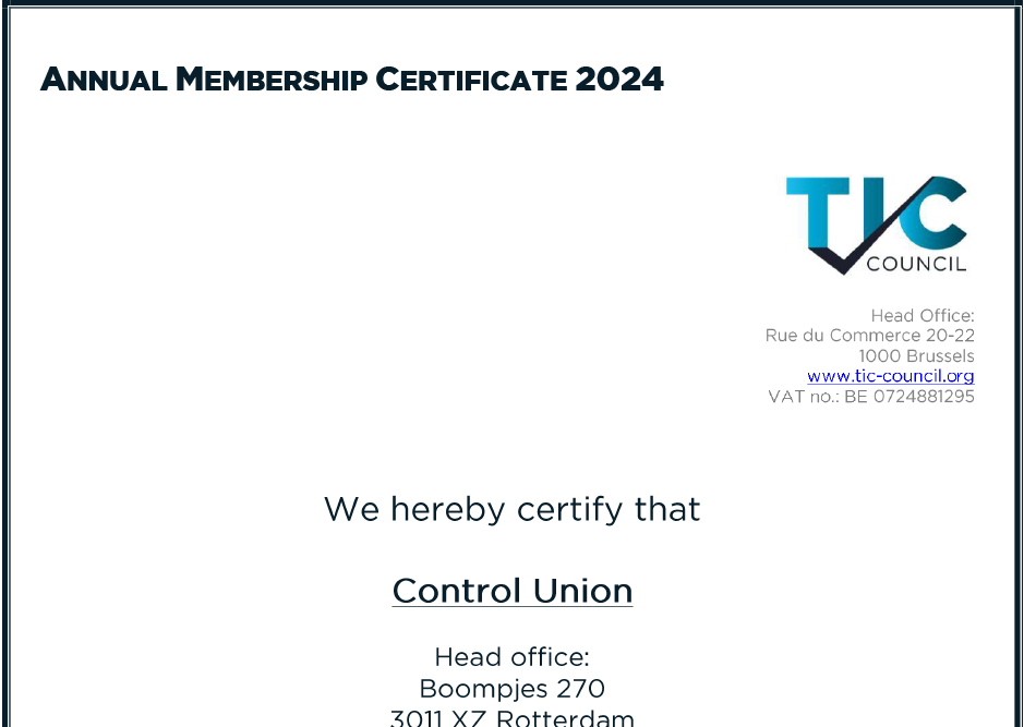 TIC Council Membership Certificate-2024