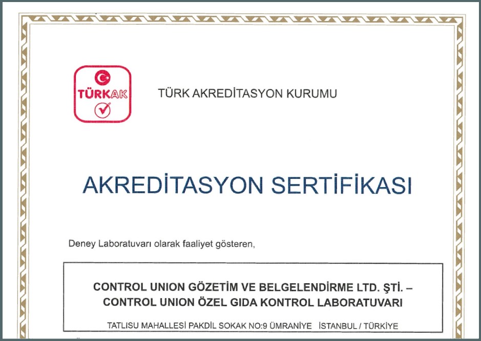 Türkak (Türk Akreditasyon Kurumu) tarafından TS EN ISO/IEC 17025:2017